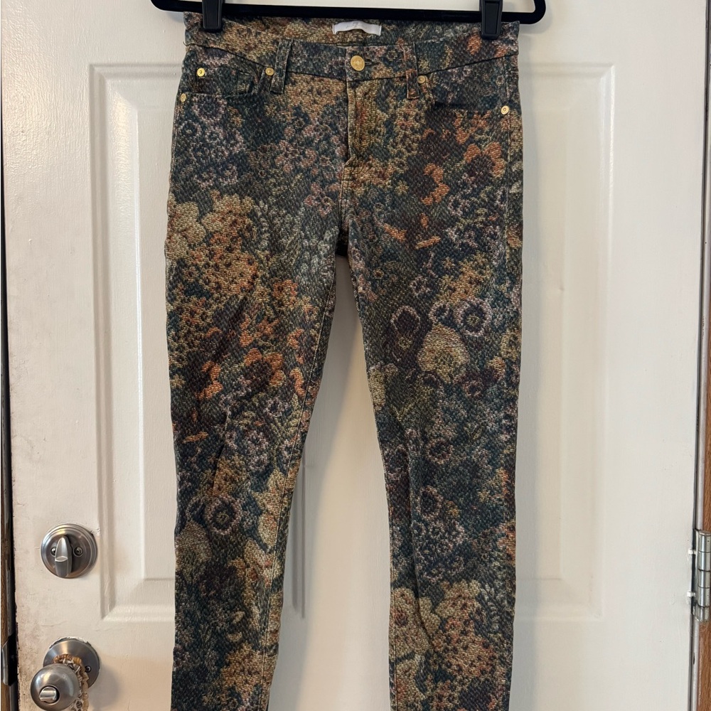 7 For All Mankind Multicolor Floral Skinny Jeans